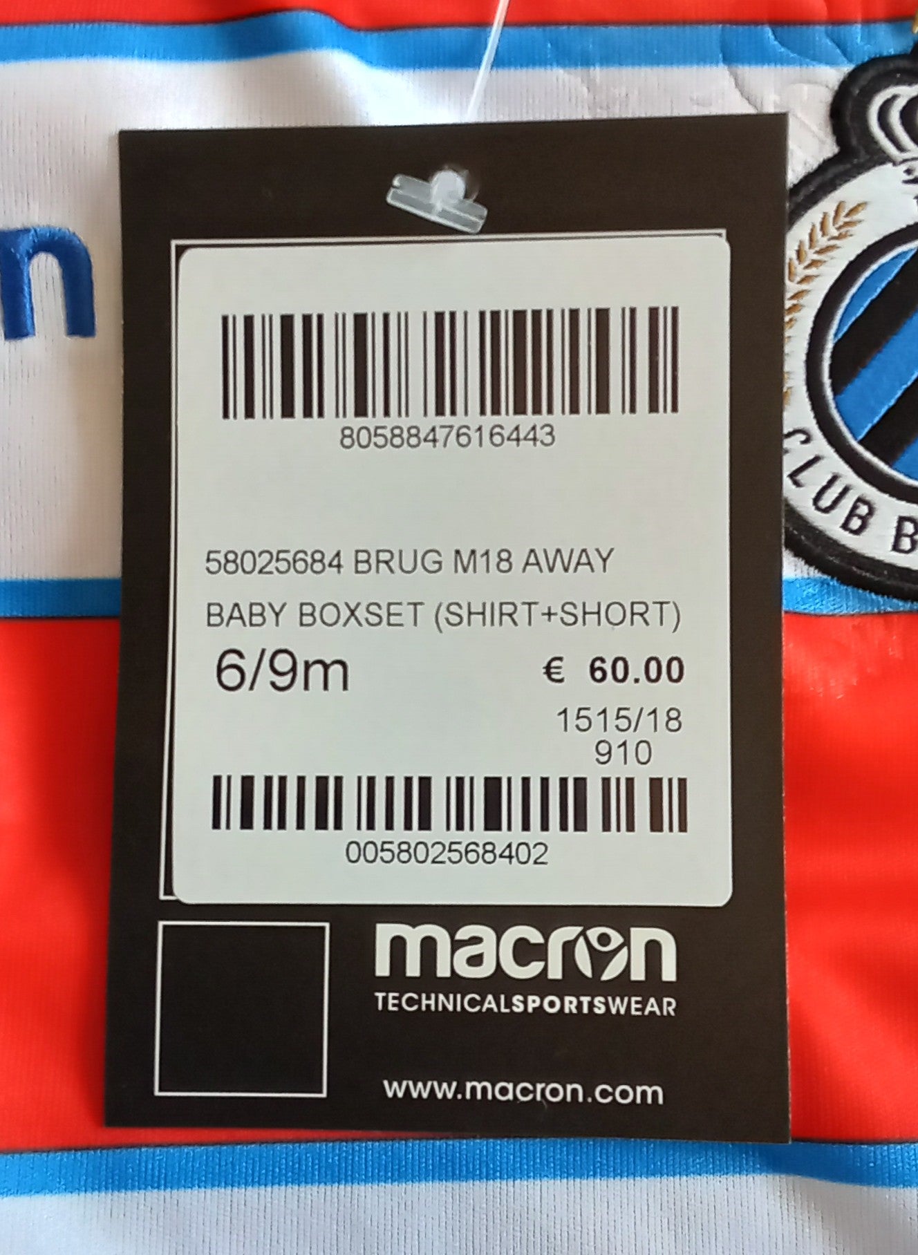 Club Brugge 2018/19 Macron Away Football Mini Kit