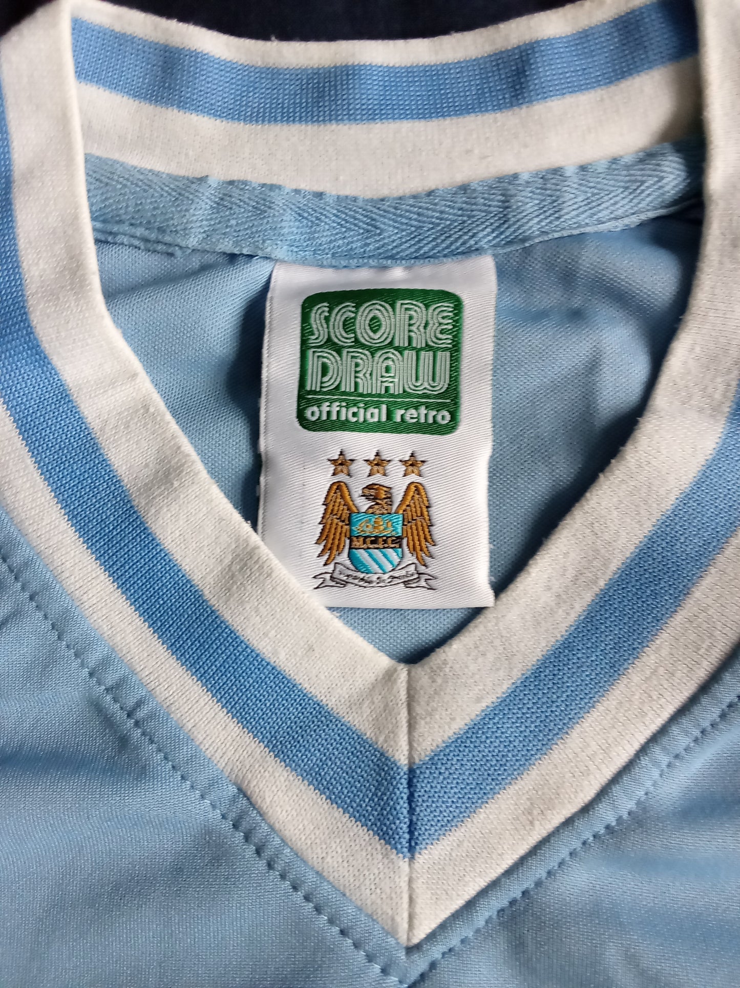 Manchester City 1982/83 Score Draw Home Football Shirt
