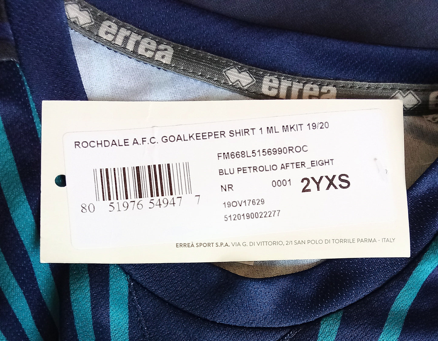 Rochdale AFC 2019/20 Errea Away Goalkeeper Football Shirt