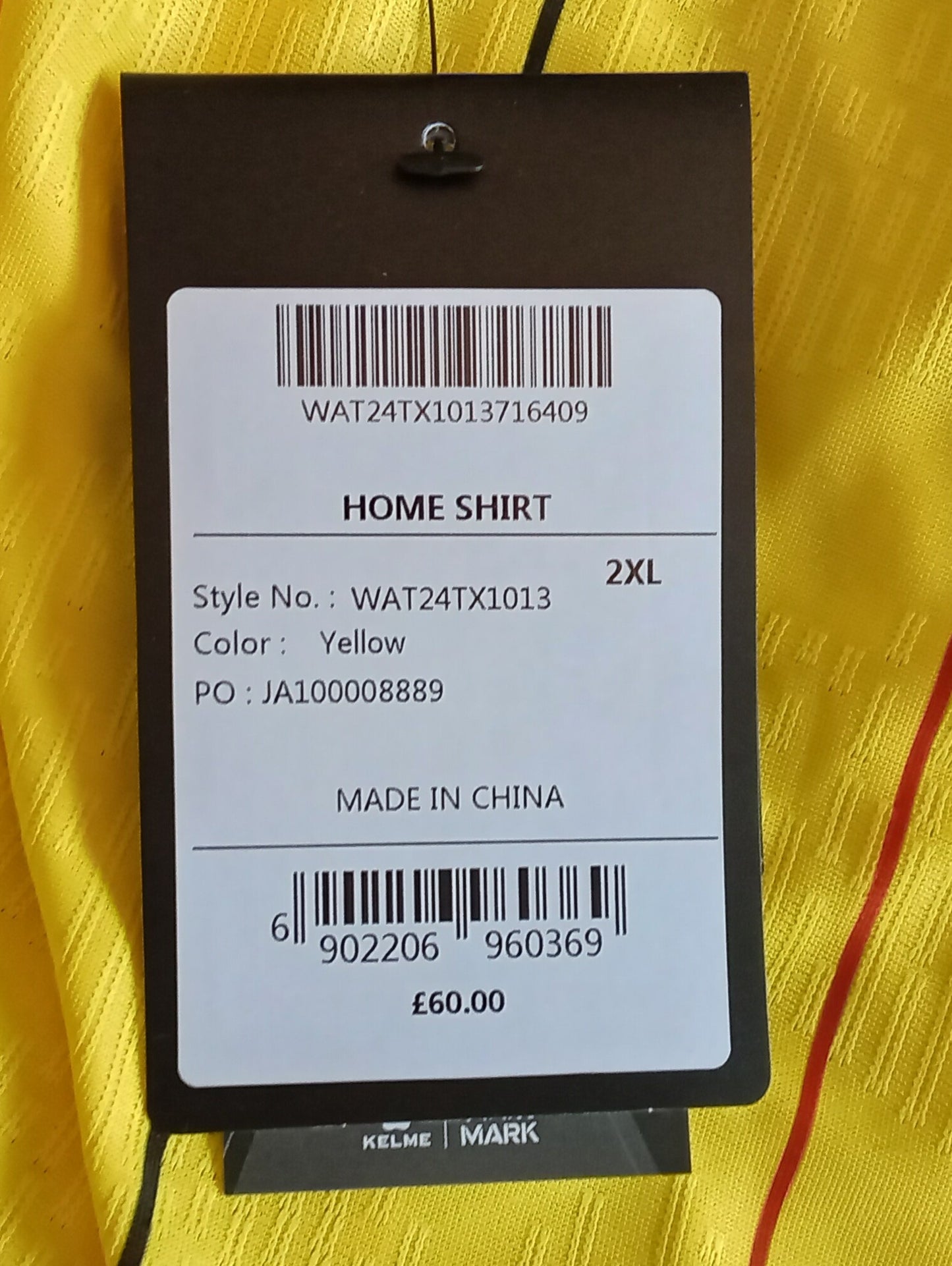 Watford 2024/25 Kelme Home Football Shirt