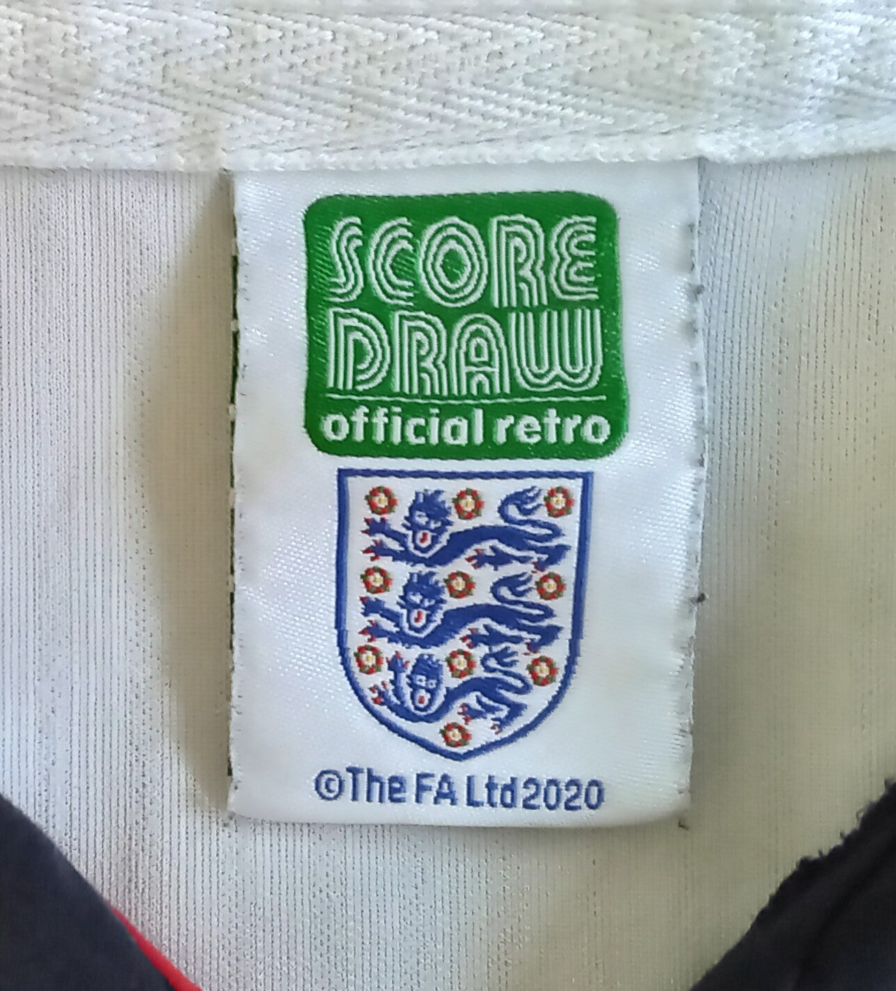 * England 1998 Score Draw Home Football Shirt *