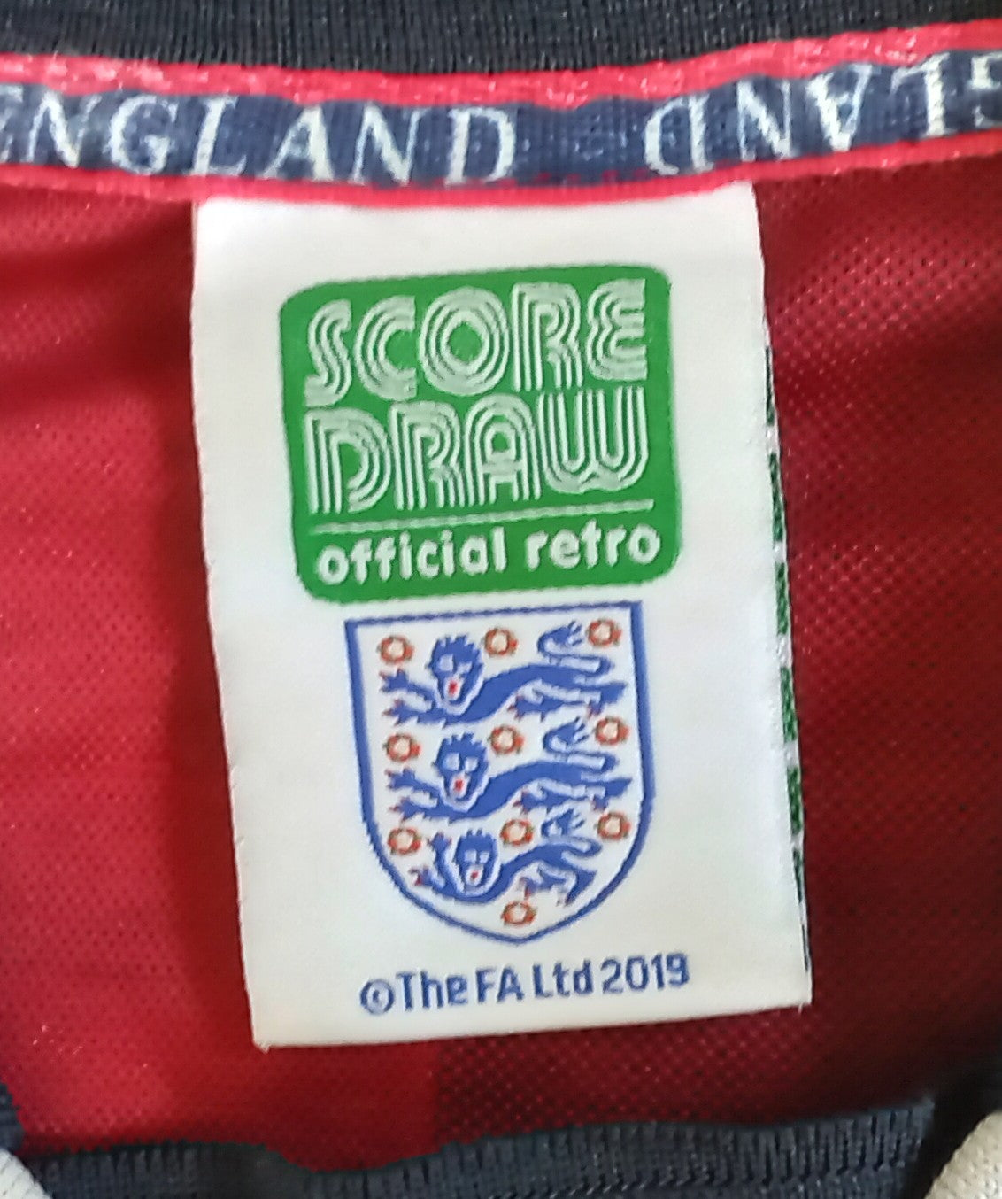 * England 1998 Score Draw Away Football Shirt *