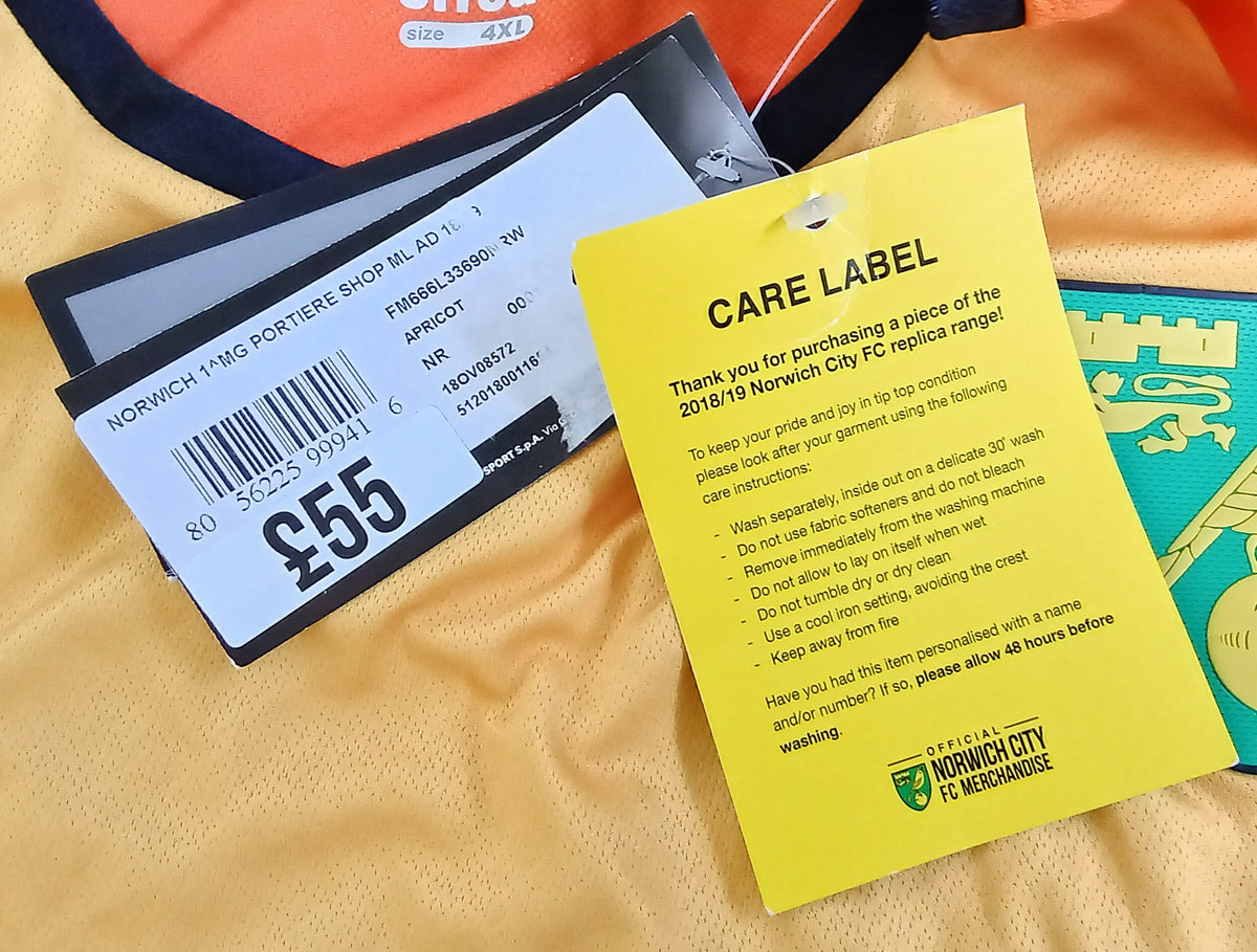Norwich City 2018/19 Errea Goalkeeper Football Shirt