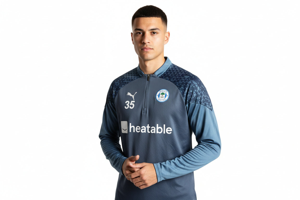 Wigan Athletic 2023/24 Puma Player Issue Training Quarter Zip Track Top
